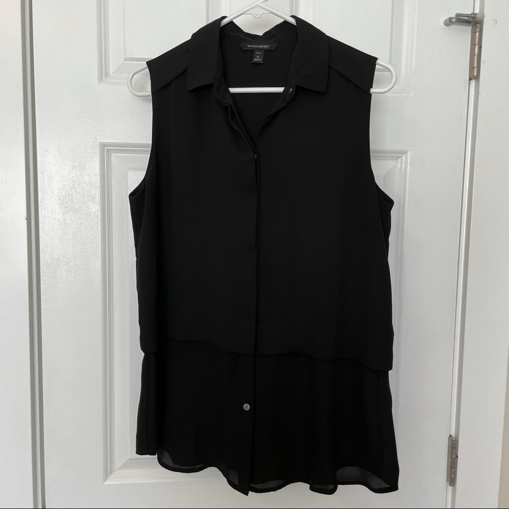 Banana Republic Black Sleeveless Blouse